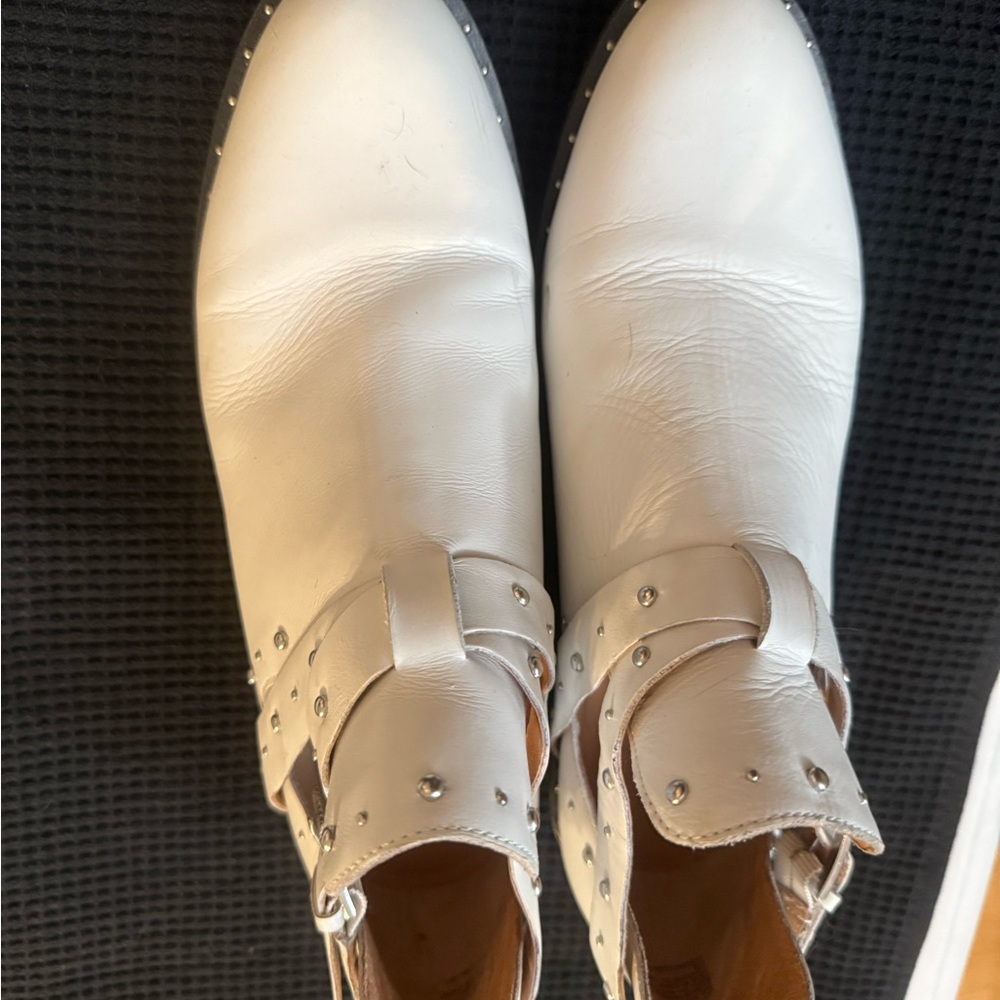 Halogen White Studded Ankle Booties